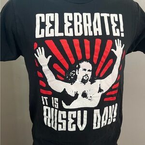 WWE RARE Rusev Day Black Graphic T-Shirt